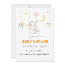 Sweet Little Elephant Baby Shower Invitation