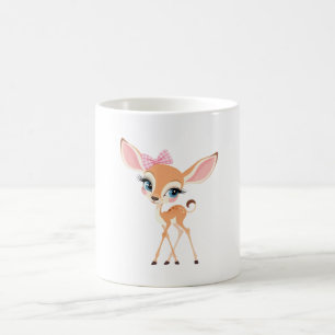 Sweet Little Fawn with a Pink Bow Coffee Mug