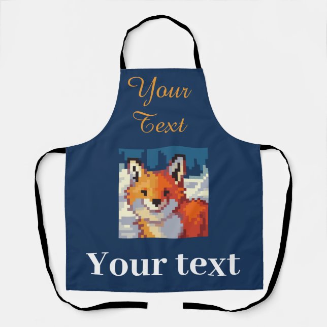 Sweet little Fox, vos, pixel art Apron (Front)