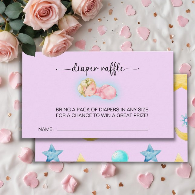 Sweet Little Girl Baby Shower diaper raffle Enclosure Card (Creator Uploaded)