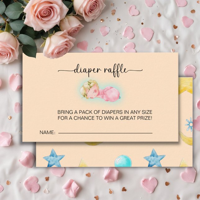 Sweet Little Girl Baby Shower diaper raffle Enclosure Card (Creator Uploaded)