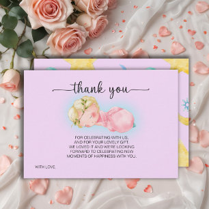 Sweet Little Girl Baby Shower Thank You Card
