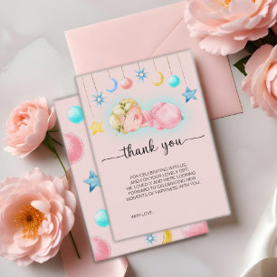 Sweet Little Girl Baby Shower Thank You Card