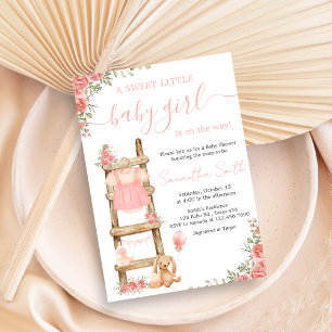 Sweet Little Girl Boho Baby Shower Invitation
