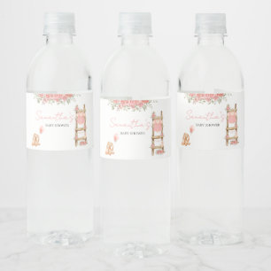 Sweet Little Girl Boho Baby Shower Water Bottle Label