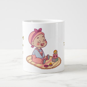 Sweet little girl Happy New Year Large Coffee Mug