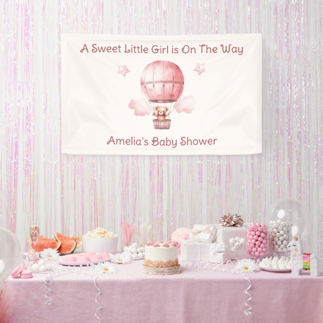 Sweet Little Girl on the Way Baby Shower Banner (Party)