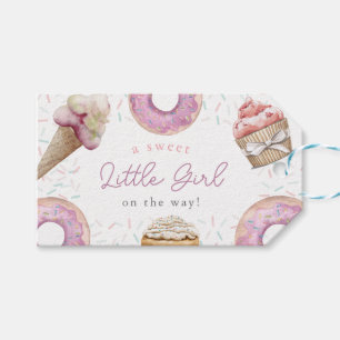 Sweet Little Girl Pink Cupcake & Doughnut Baby Sho Gift Tags