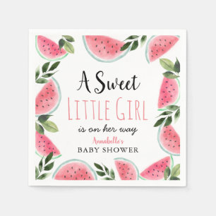 Sweet Little Girl Watermelon Baby Shower Napkin