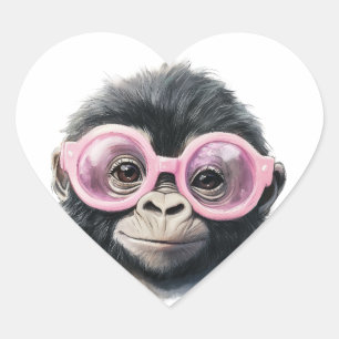 Sweet Little Gorilla Heart Sticker