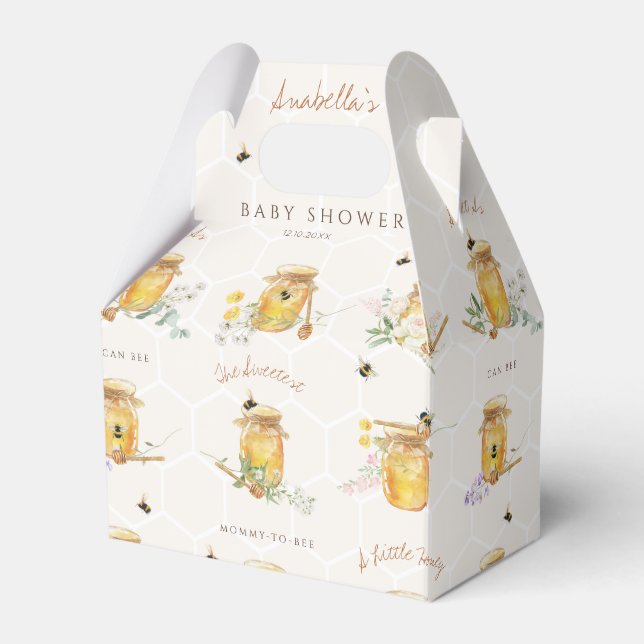Sweet Little Honey Baby Shower Favour Box (Front Side)