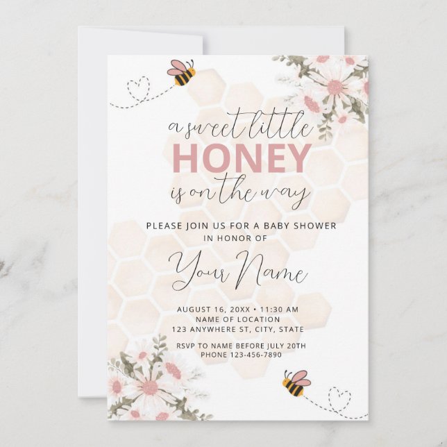 Sweet Little Honey Baby Shower Invitation (Front)
