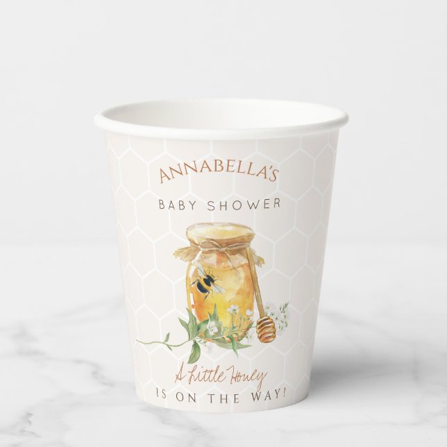 Sweet Little Honey Baby Shower Paper Cups (Front)