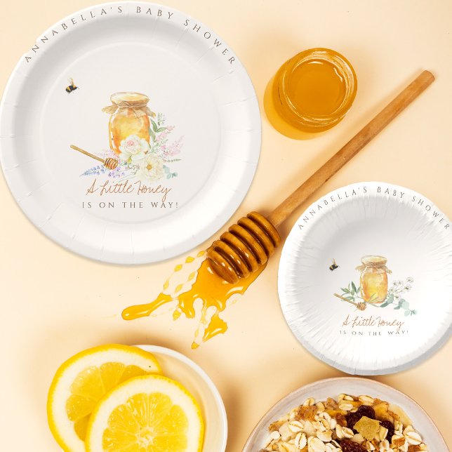 Sweet Little Honey Baby Shower Welcome Sign Paper Plate (Creator Uploaded)