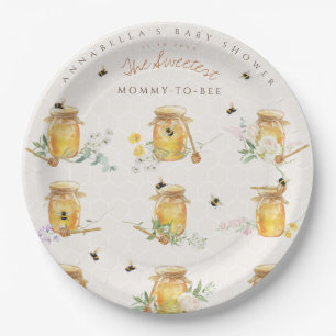 Sweet Little Honey Baby Shower Welcome Sign Paper Plate