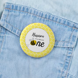 Sweet Little Honey Bee 1st Birthday Party 6 Cm Round Badge