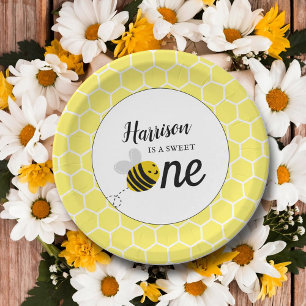Sweet Little Honey Bee 1st Birthday Party Paper Plate