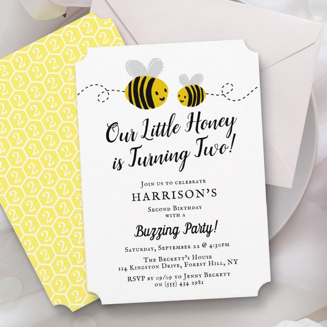 Sweet Little Honey Bee 2nd Birthday Invitation (Creator Uploaded)