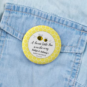 Sweet Little Honey Bee Baby Shower 6 Cm Round Badge