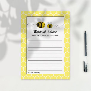 Sweet Little Honey Bee Baby Shower Advice Card
