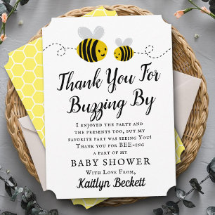 Sweet Little Honey Bee Baby Shower Thank You Card
