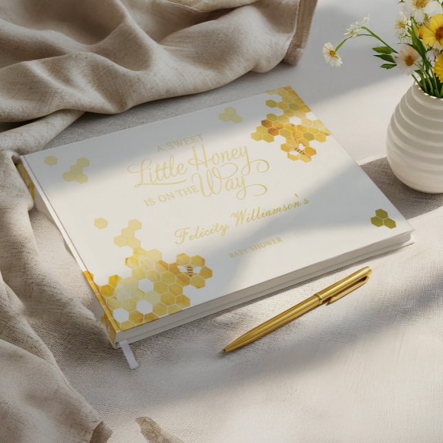 Sweet Little Honey On The Way Bee Baby Shower Guest Book (Sweet Little Honey On The Way Bee Baby Shower Foil Guest Book)