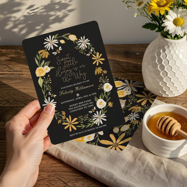 Sweet Little Honey On The Way | Bee Baby Shower Invitation (Sweet Little Honey On The Way | Bee Baby Shower Invitation)