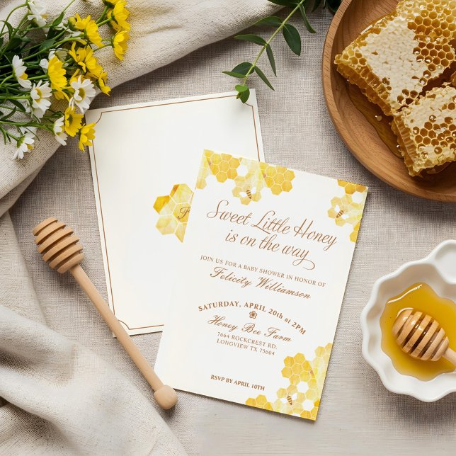 Sweet Little Honey On The Way | Bee Baby Shower Invitation (Sweet Little Honey On The Way | Bee Baby Shower Invitation)