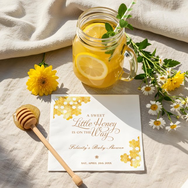 Sweet Little Honey On The Way Bee Baby Shower Napkin (Sweet Little Honey On The Way Bee Baby Shower Napkins)