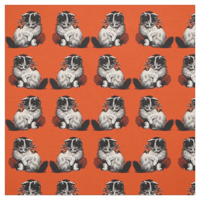 sweet little kitten print fabric (Swatch)