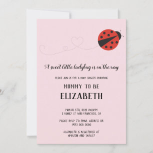 Sweet little ladybug baby shower invitation