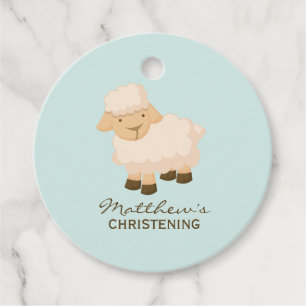 Sweet Little Lamb Baby Christening Favour Tags