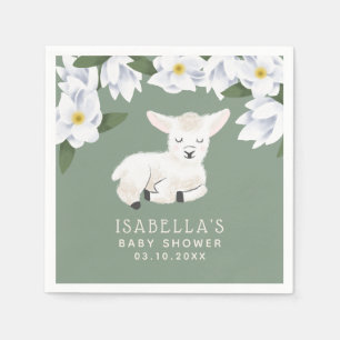 Sweet Little Lamb Baby Shower Napkin