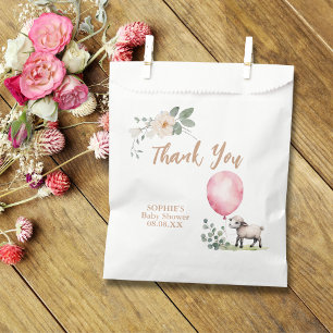 Sweet Little Lamb Floral Pink Balloon Favour Bag
