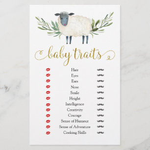 Sweet Little Lamb Greenery Baby Shower Baby Traits