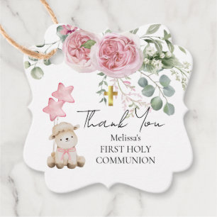 Sweet Little Lamb Greenery First Holy Communion Favour Tags