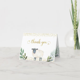 Sweet Little Lamb Greenery Folded Card