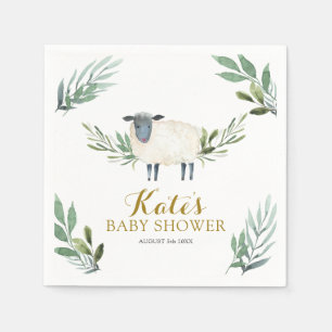 Sweet Little Lamb Greenery Paper Napkin