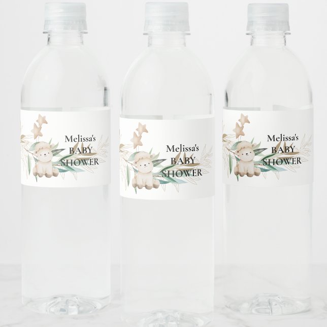 Sweet Little Lamb Greenery Water Bottle Label (Creator Uploaded)
