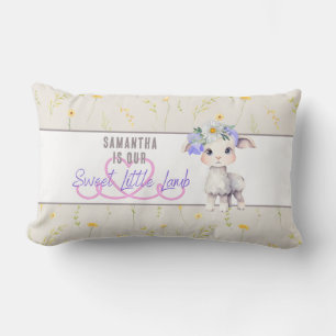 Sweet Little Lamb Personalised Lumbar Pillow