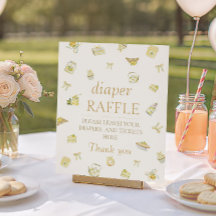 Sweet Little Lemon Baby Shower Diaper Raffle