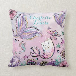Sweet Little Mermaid Under the Sea Girl Nursery Cushion