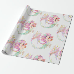 Sweet Little Mermaid Wrapping Paper