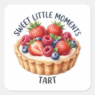 Sweet Little Moments Berry Fruit Tart Square Sticker