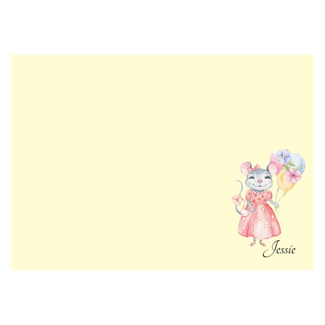Sweet Little Mouse Add Name Choose Colour Post-it  Post-it Notes (Creator Uploaded)