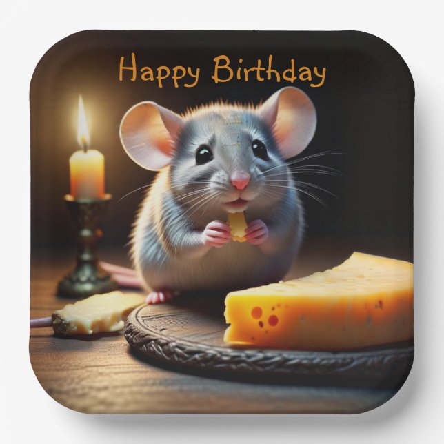 Sweet Little Mouse Paper Plate (Front)