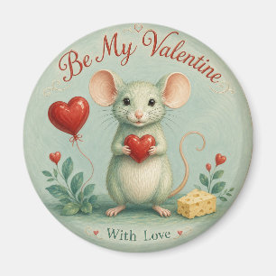 Sweet Little Mouse Valentine Magnet