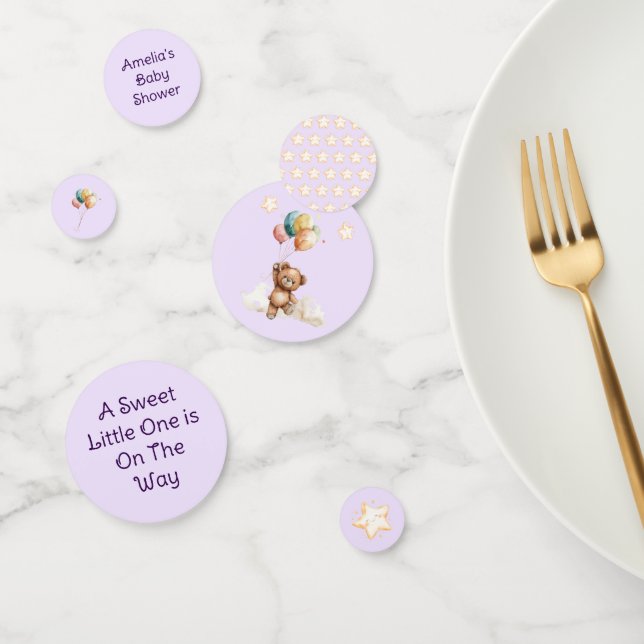Sweet Little One on the Way Lavender Baby Shower Confetti (Group)