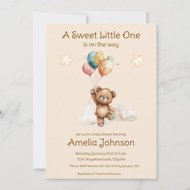 Sweet Little One on the Way Neutral Baby Shower Invitation (Front)