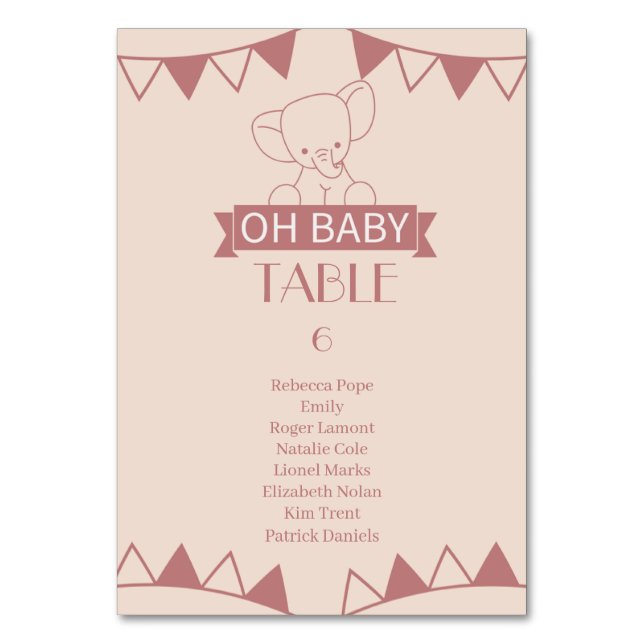 Sweet Little One on the Way  Table Number (Front)